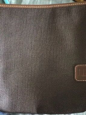 Dunhill Brown Canvas Travel Tote with Tan Leather Trim